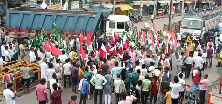 Bihar Band : Bihar band ka vyaapak asar Jahanabad mein sadak Bihar Band : Bihar band ka vyaapak asar Jahanabad mein sadak