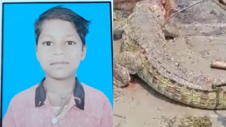 Crocodile caught the child who went to take water from river