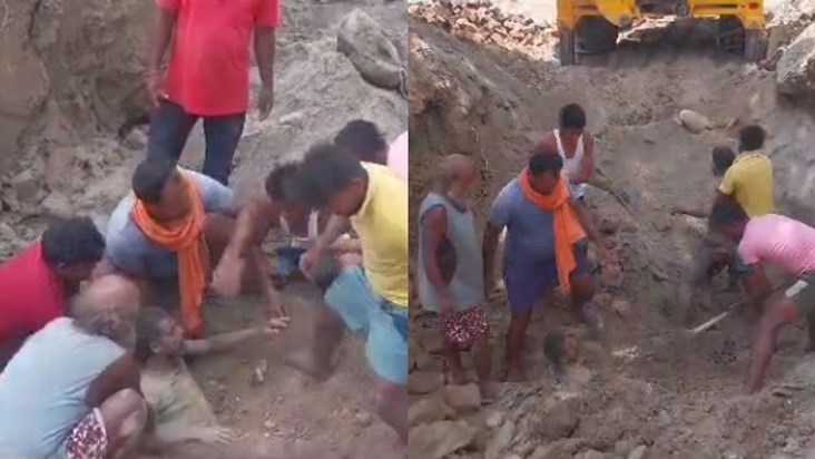 Major accident near Nirmali railway station, soil caved in d Major accident near Nirmali railway station, soil caved in d