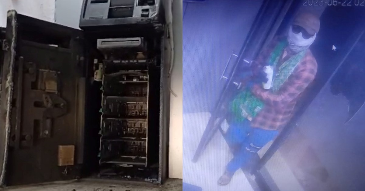 Money cut off ATM with gas cutter, whole incident captured i