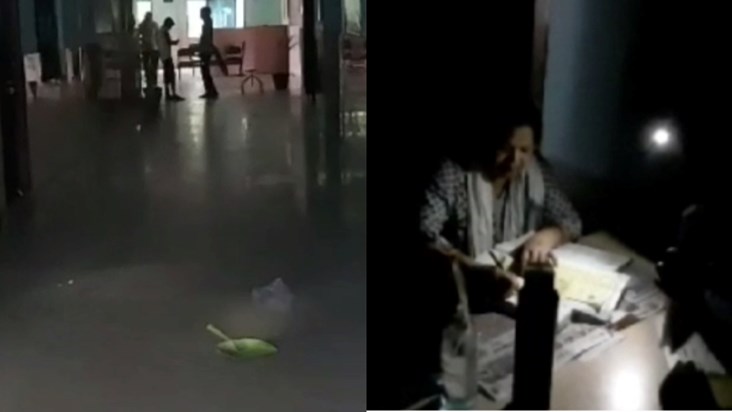 Doctors are treating in the light of mobile torch, again the Doctors are treating in the light of mobile torch, again the