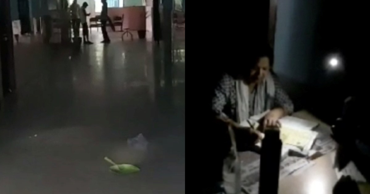 Doctors are treating in the light of mobile torch, again the