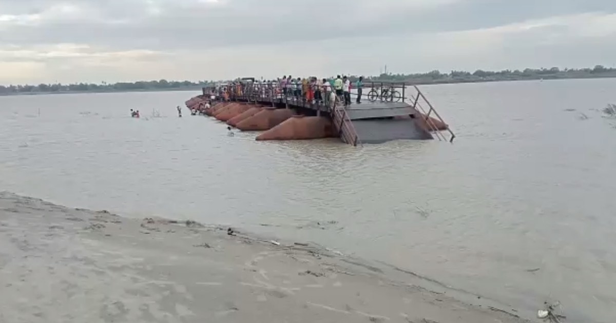 Pipa bridge was washed away 35 feet as soon as the monsoon e