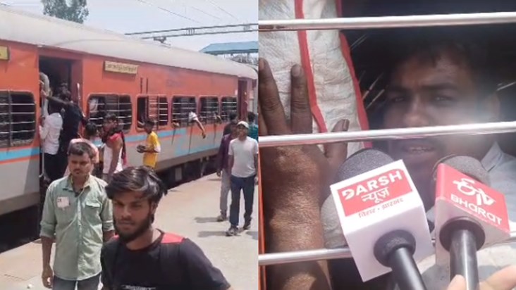 Sudden fault in engine of Sanghamitra Express, passengers up Sudden fault in engine of Sanghamitra Express, passengers up