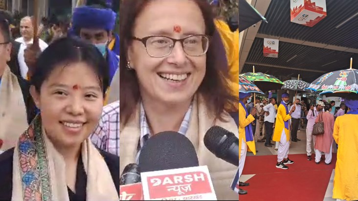 Foreign guests arrived at Patna airport, welcomed in Bihari 