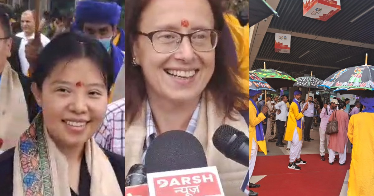 Foreign guests arrived at Patna airport, welcomed in Bihari 