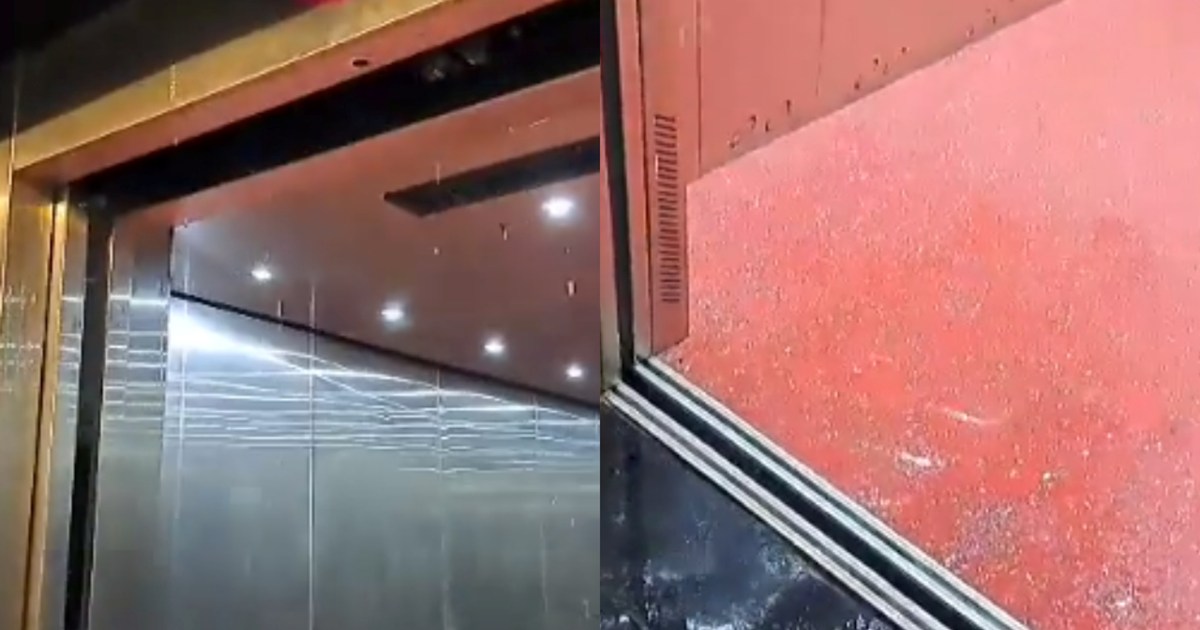 It started raining inside the lift installed in the hospital