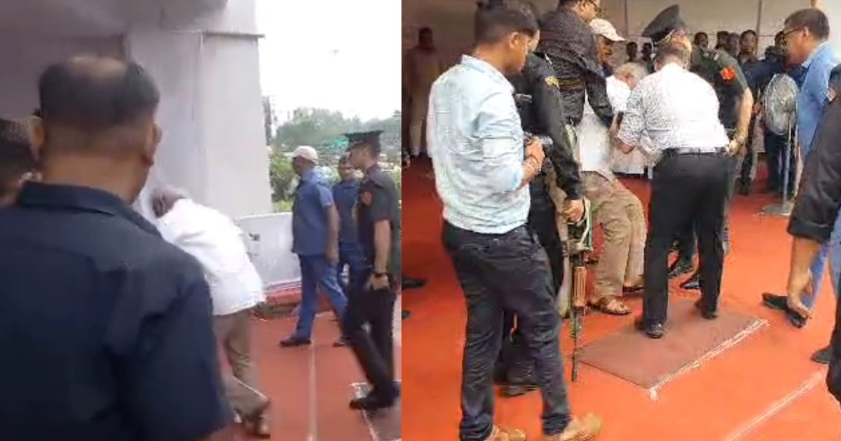 The governor narrowly escaped, his feet wobbled while climbi