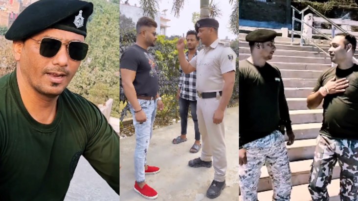 Jawan busy making reels in Singham style instead of duty, vi Jawan busy making reels in Singham style instead of duty, vi
