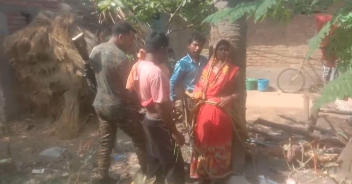 The elder brother first tied the younger brother and his wif