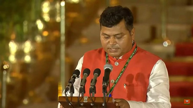 Raj Bhushan Chaudhary, a minister from BJP quota in Modi gov Raj Bhushan Chaudhary, a minister from BJP quota in Modi gov