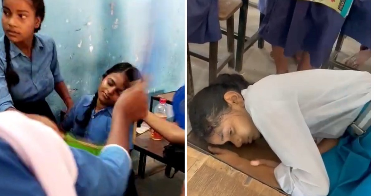 Due to extreme heat many school children of Sheikhpura start