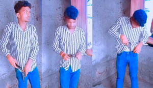 Viral Video : Yuvak ne desi katta lehraate banai reel, video viral...police mahakme macha hadkamp