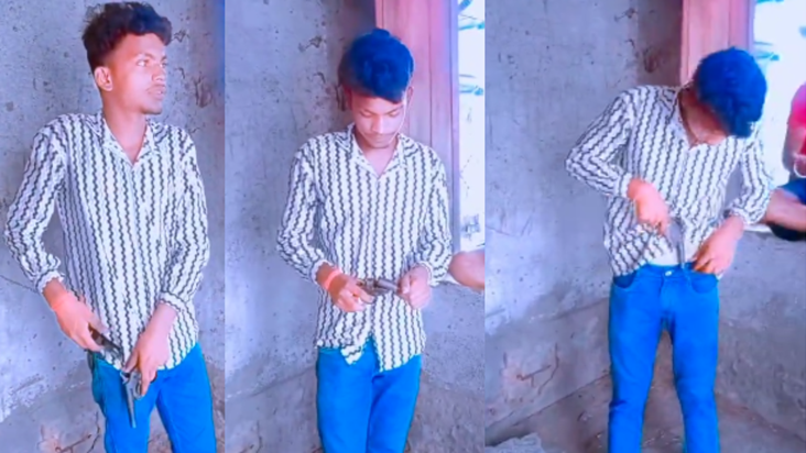 Viral Video : Yuvak ne desi katta lehraate banai reel, video