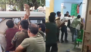 hajipur viral video : nashediyon ne jamakar hospital me kiya todfor, police ke saath maarpit...