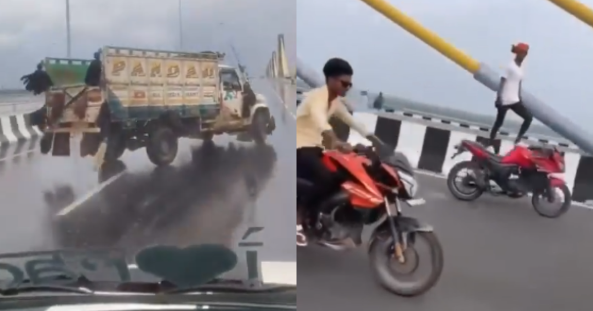 Highway Viral Video : New six lane pul par bike aur char cha
