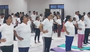 Antarrashtreey yog divas par 130 sthanon par hua record tod yogabhyas, matdata jagrukta shivir...