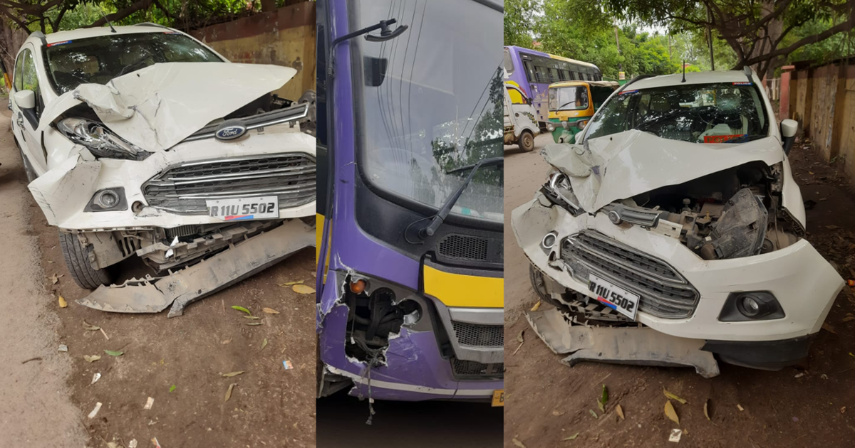 Bus ki takkar se baal-baal bache Thana prabhari, yatayat rah