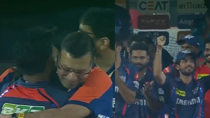 As soon as LSG won, owner Sanjeev Goenka was overjoyed and h As soon as LSG won, owner Sanjeev Goenka was overjoyed and h