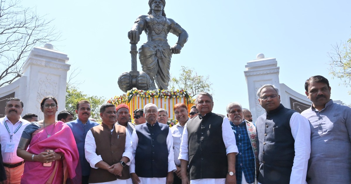 CM Nitish unveiled the statue of Jarasandha in Rajgir