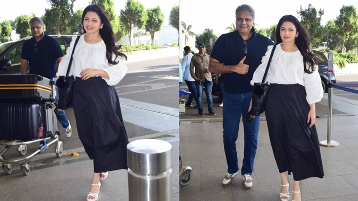 Bhagyashree's beauty won people's hearts again, spotted at t Bhagyashree's beauty won people's hearts again, spotted at t