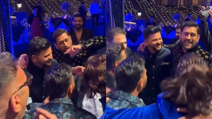 MS Dhoni attended Rishabh Pant's sister's wedding and danced