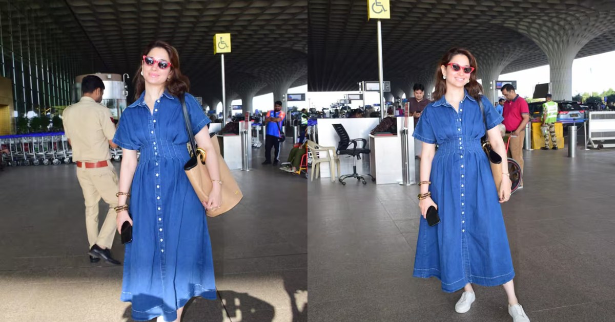 Tamannaah Bhatia attracted everyone in a denim outfit at the
