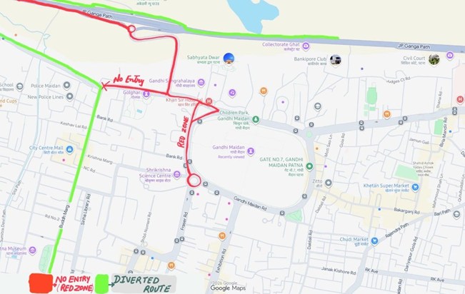 patna ki sadak par parichalan