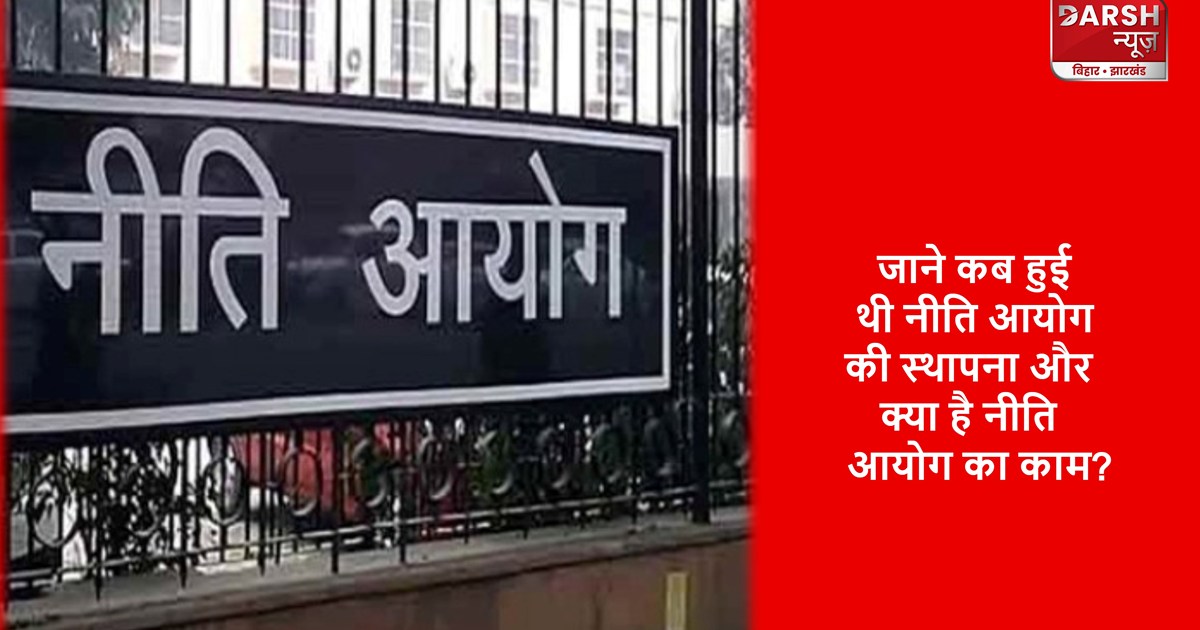 Know when NITI Aayog was established and what is the work of
