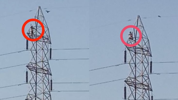 Youth climbed 100 feet high pole, drama went on for an hour, Youth climbed 100 feet high pole, drama went on for an hour,