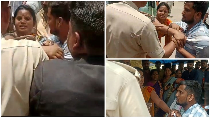 When a wife started dragging her husband by his collar in pu When a wife started dragging her husband by his collar in pu