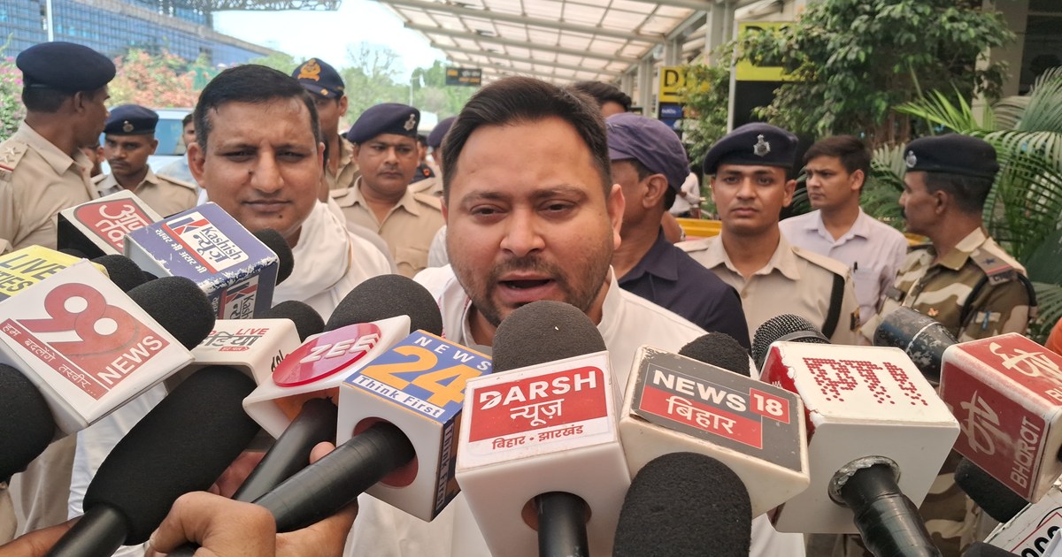 Tejsvwi ne samrat chaudhri par sadha nishana