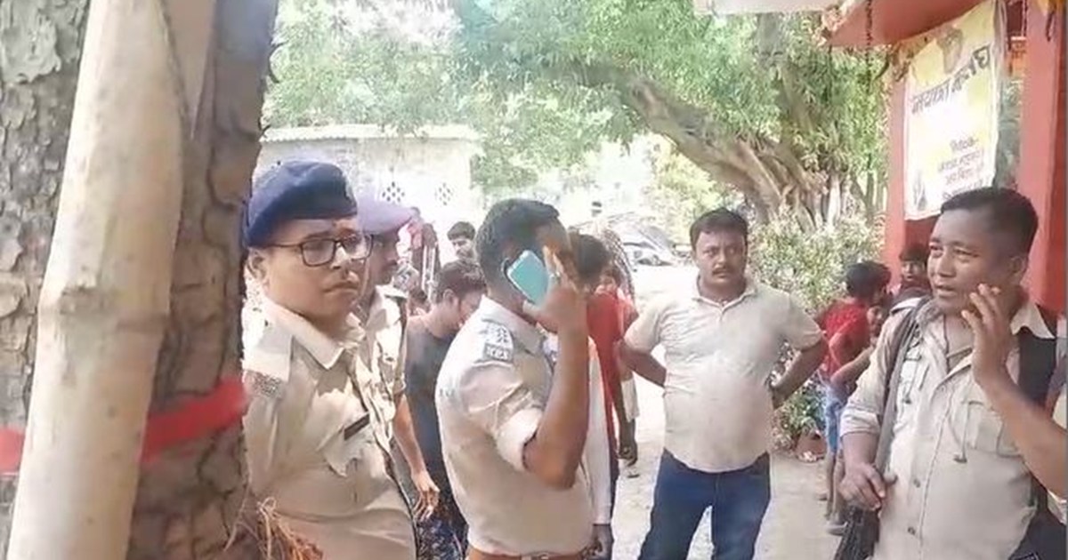 The bus of Assam Rifles soldiers who had come to conduct the