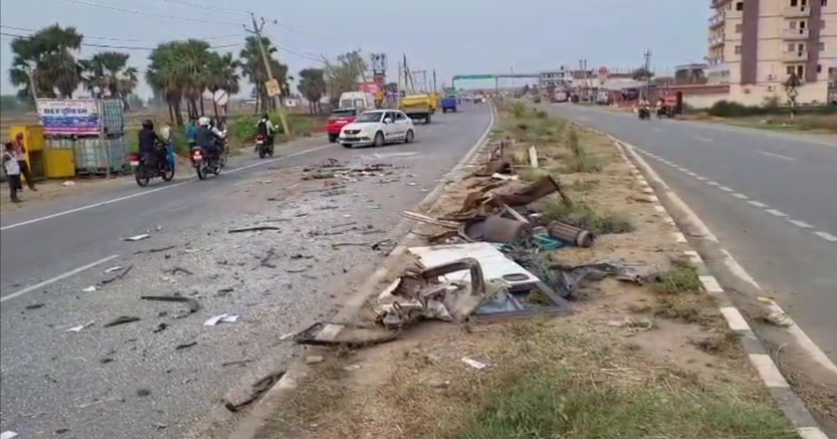 Fierce collision between a bus full of wedding guests and a 