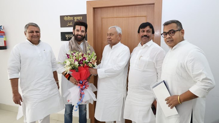 Amidst political discussions, Chirag Paswan met CM Nitish, k