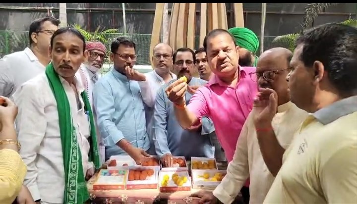 Sweets distributed in RJD office after Tejaswi Yadav was ble