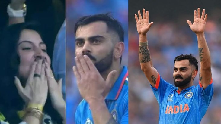 As soon as Virat scored his 50th century, he gave a flying k