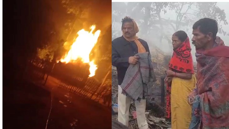 The family was fast asleep when a huge fire broke out in the