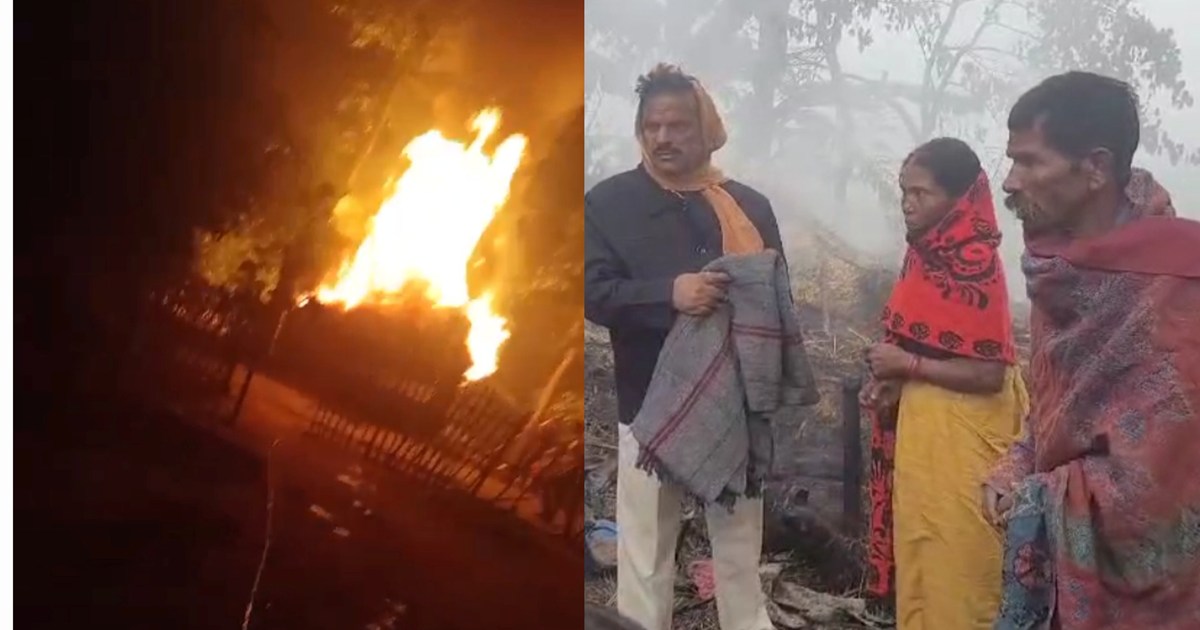 The family was fast asleep when a huge fire broke out in the