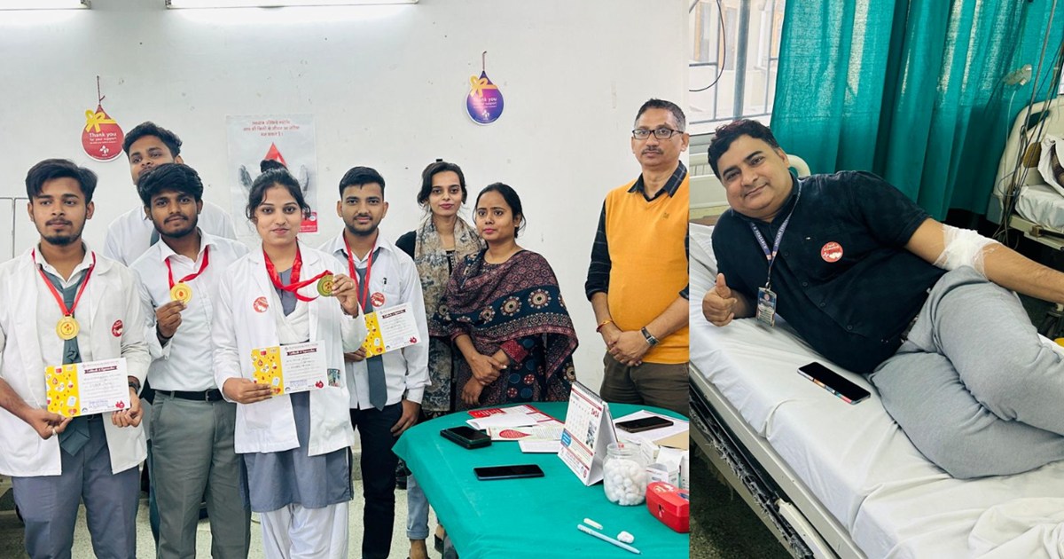 Blood donation camp organized in Health Institute, 18 teache