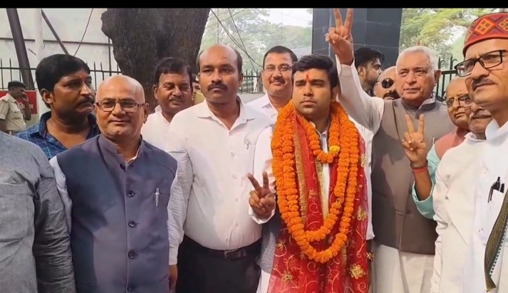 JDU spokesperson Abhishek Jha filed nomination for the Legis
