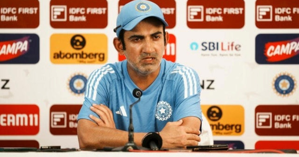 Coach Gautam Gambhir spoke to journalists before leaving for