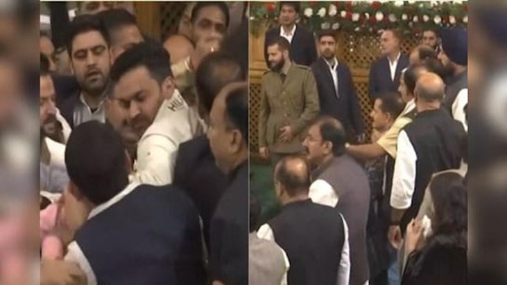 Ruckus and scuffle in Jammu Kashmir Assembly, 3 BJP MLAs inj Ruckus and scuffle in Jammu Kashmir Assembly, 3 BJP MLAs inj