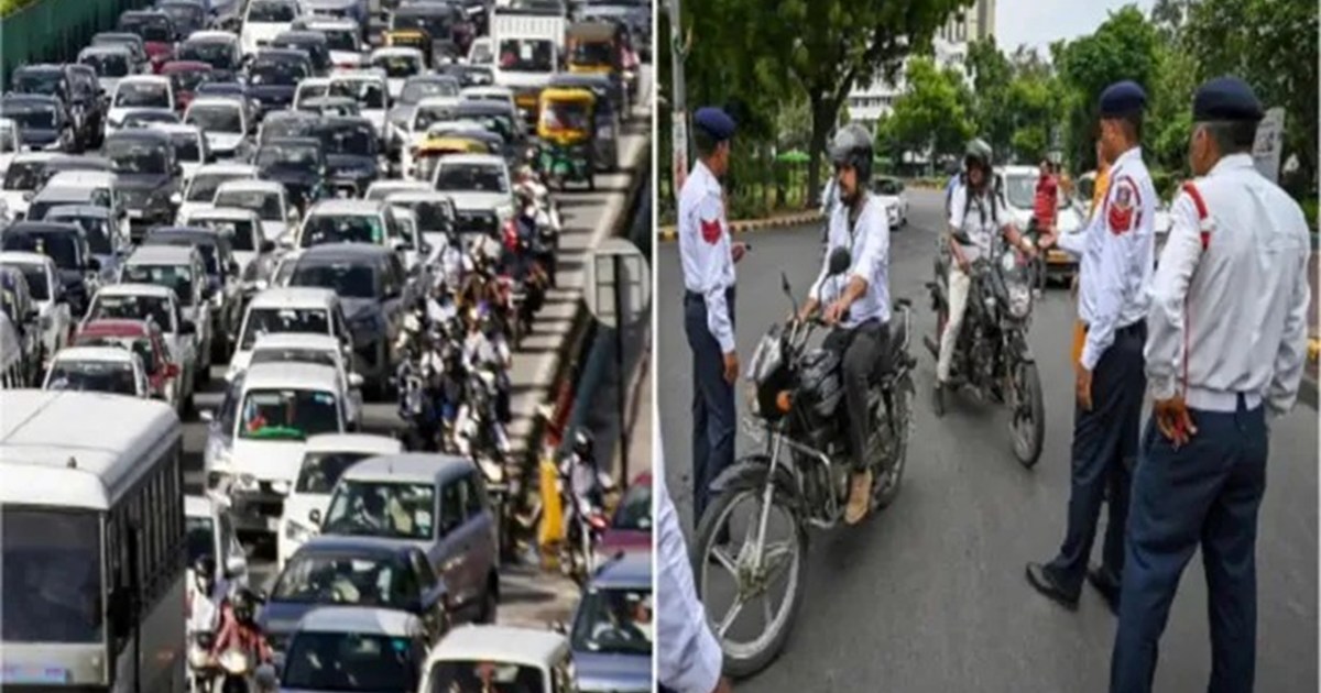 Bihar's traffic police is amazing! Car challan issued to bik