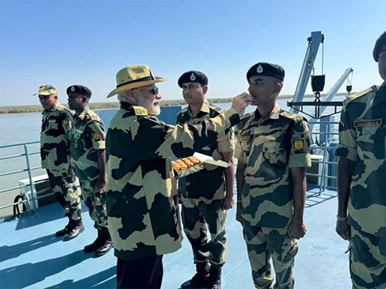 PM Modi celebrated Deepawali with service personnel in Kutch