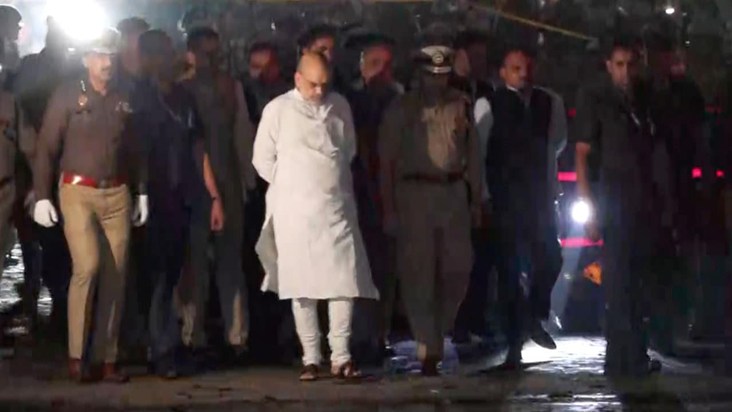 Home Minister Amit Shah reached the site of the bomb blast.