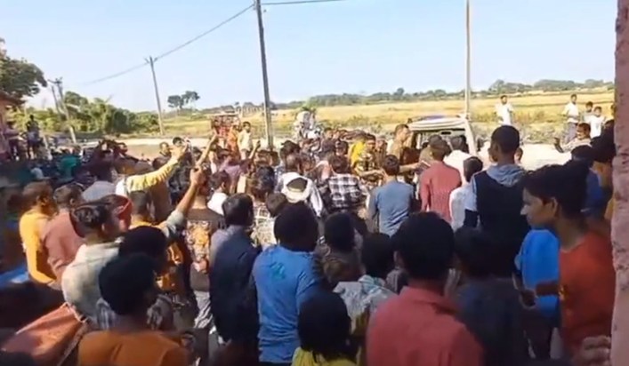 Villagers thrashed a teacher for indecent behavior with a st