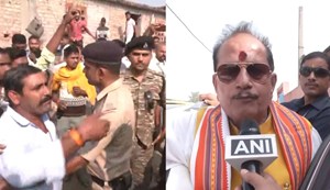 Deputy CM Vijay Sinha's car attacked in Lakhisarai