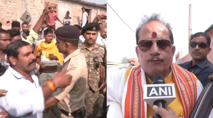 Deputy CM Vijay Sinha's car attacked in Lakhisarai