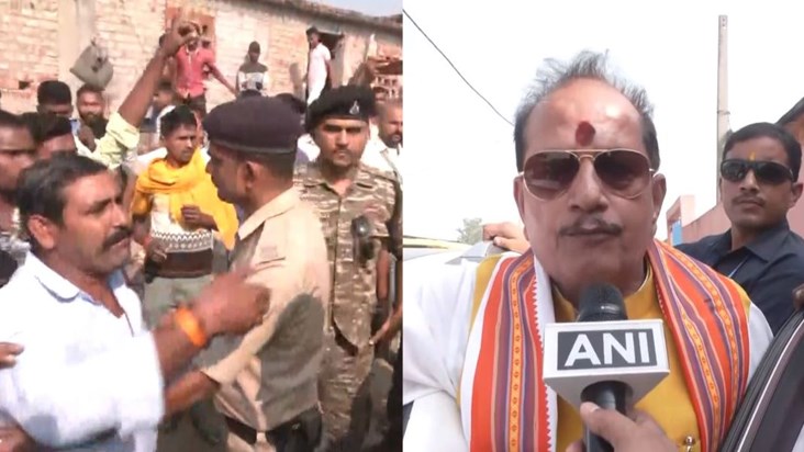 Deputy CM Vijay Sinha's car attacked in Lakhisarai